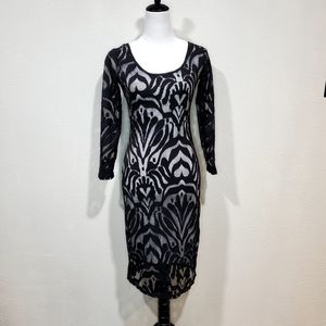 Black Lace Dress with A Silver Lining Size Small